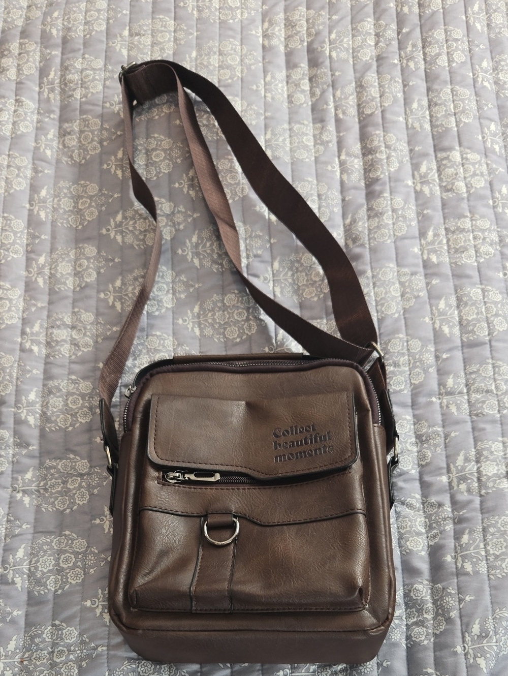 Everyday Brown Crossbody Bag with Front Pocket
